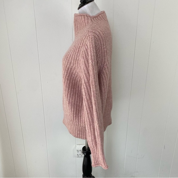 Madewell Womens Loretto Mockneck Pullover Sweater Heather Pink Sz Large NG986 - Picture 8 of 12